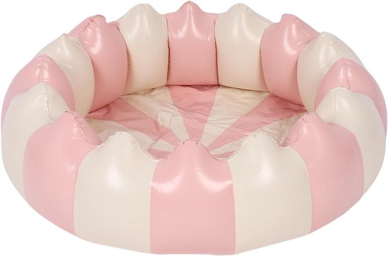 Aufblasbares, Blumenförmiges Kinderbecken In Rosa-creme, Kompaktes Pvc-planschbecken Für Drinnen Und Draußen, Ideal Zum Spielen Im Wasser Und Sand.