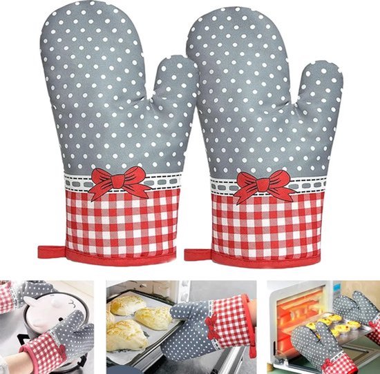 2 Ofenhandschuhe Hitzebeständige Handschuhe Hitzebeständige Matte Hitzebeständige Und Rutschfeste Grillhandschuhe Backhandschuhe Aus Polyester