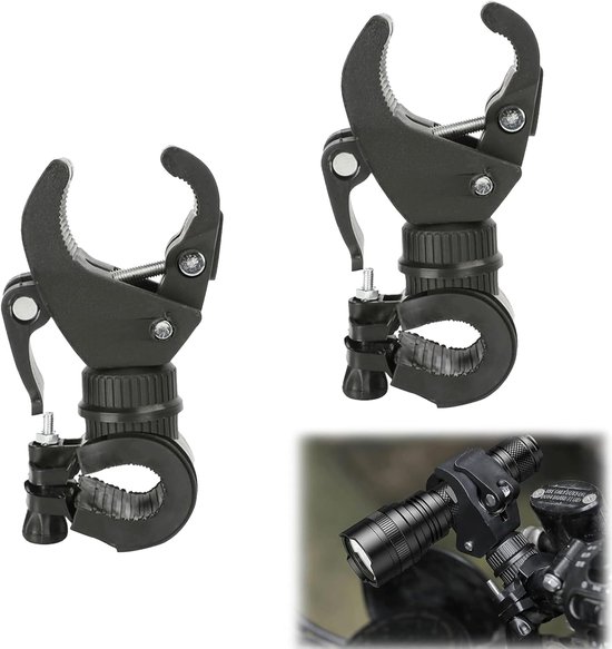 2-teiliges Universelles Multifunktionales Klemmadapter-set Für Fahrradlichter Action-kameras Sonnenschirme Und Zubehör Montierbar An Lenkern Und