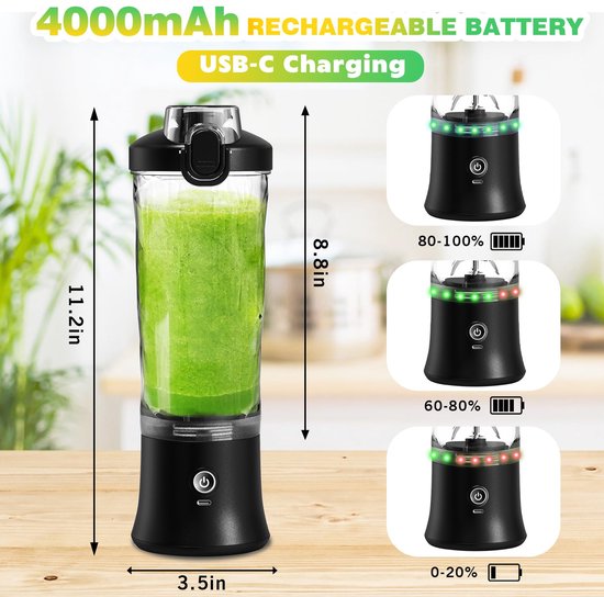 Mini-standmixer Standmixer Smoothie-maker Für Unterwegs Tragbarer Standmixer Wiederaufladbarer Mini-standmixer Tragbarer Standmixer Leichtgewicht