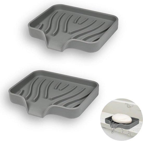 Silikon-seifenhalter Mit Abfluss – 2 Teile, Ideal Für Bad, Dusche Und Küche