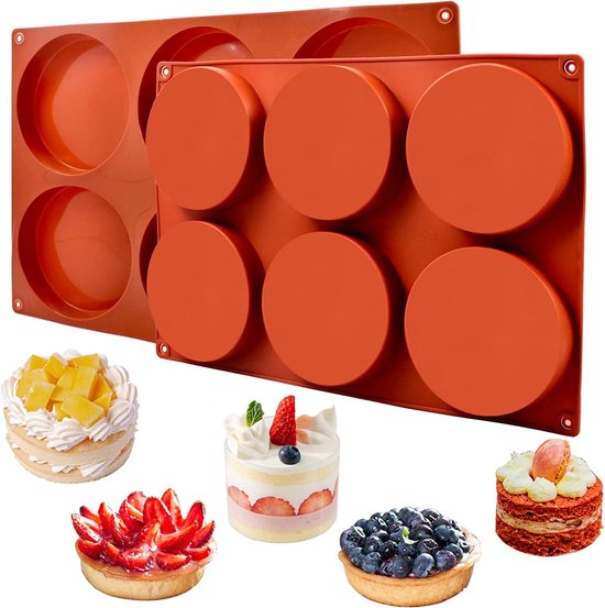 Dieses 2-teilige Silikon-backform-set Enthält Runde Silikon-backformen Mit 6 Mulden Geeignet Zur Herstellung Von Eiern Muffins Süßigkeiten Seife