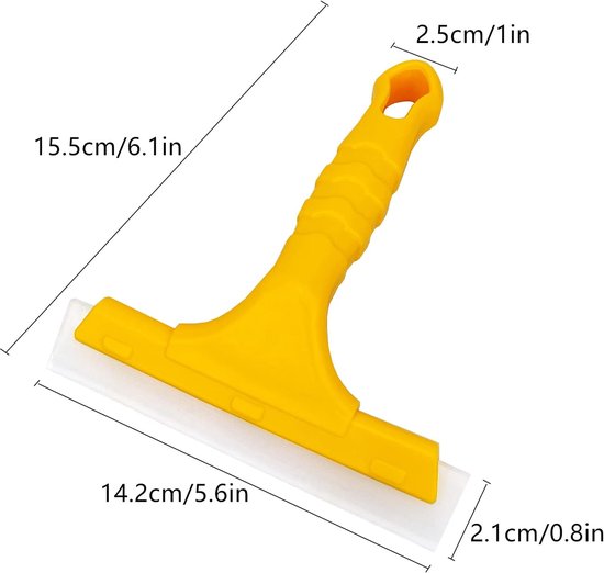 Kleiner Silikonabzieher Geeignet Für Duschglas Fensterfolie Fenster Badezimmerspiegel Duschtüren Und Autowindschutzscheiben 5 5 X 5 5 Zoll Gelb 5,5