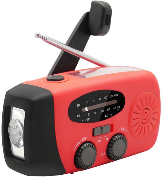 Notradio – Tragbares Notradio – Multifunktionales Outdoor-werkzeug, Solar-handkran, Led-taschenlampe, Am/fm-radio