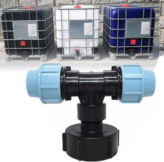 Ibc-tank-gewindeanschluss S60x6, Ibc-tankadapter, T-stück Für 25-mm-rohranschluss Von Regenwassertanks An Ibc-wassertanks (dreiwege-auslass 25 Mm)