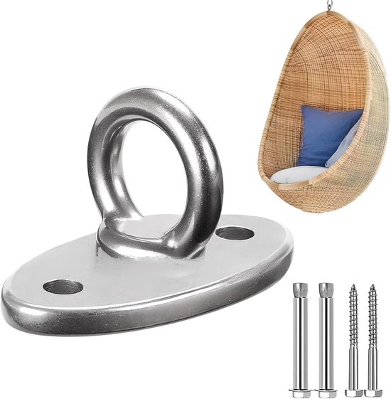 M8 Edelstahl-ösenplatten Für Schwerlastaufhängung – Deckenhaken Mit Schrauben Für Hängematten, Schaukeln Und Boxsäcke