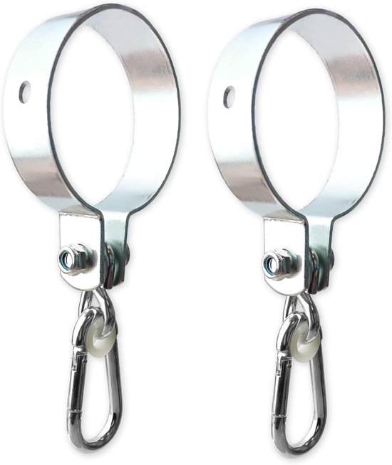2er Set Schaukelhaken Mit Karabiner - Schaukelkragen Metall Ø 100 Mm Zum Aufhängen Von Schaukeln Kinderspielplatz - Schaukelkragen