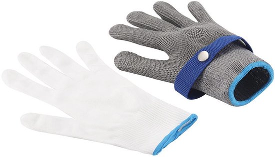 Schnittfeste Handschuhe Aus Edelstahl, Geeignet Für Küche, Schlachthof Und Arbeiten Im Freien – Größe L