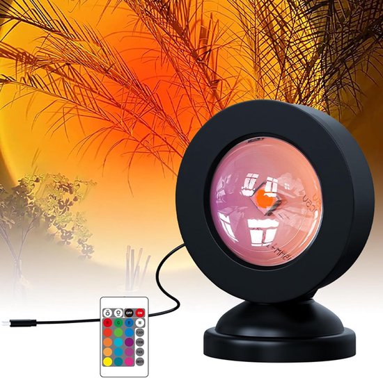 Sonnenuntergangslampe, Sonnenuntergangslicht, Projektorlampe, 16 Farben, Projektorlampe Mit Fernbedienung, Led-licht Für Fotos/selfies