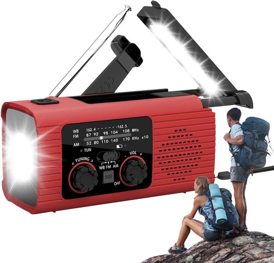 Notradio Tragbares Notradio Solarbetriebenes Handradio Mit Wetterempfang Am Fm Noaa Led-taschenlampe Sos-alarm 3 Lademöglichkeiten Geeignet Für