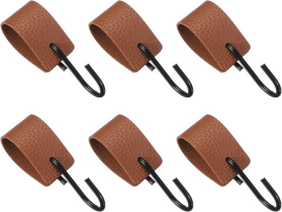 Robuste Und Vielseitige S-haken Aus Leder – 6 Stück – Ledergarderobenhaken – Geeignet Für Küchen, Badezimmer, Schlafzimmer Und Büros.
