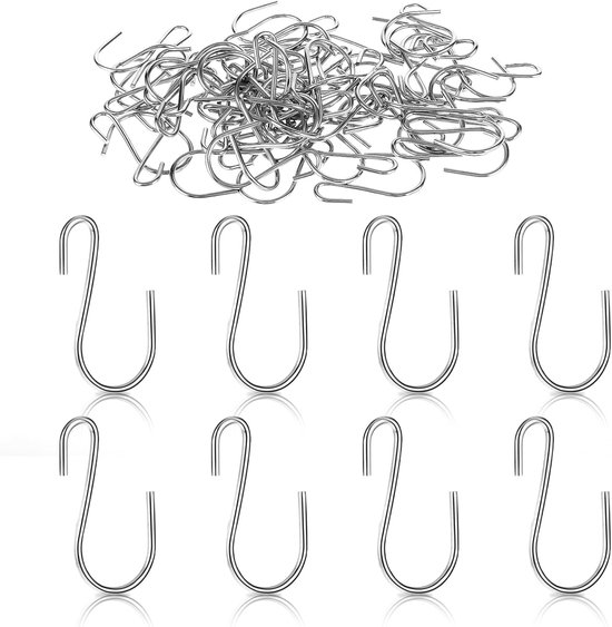 50 Mini-s-haken Zum Aufhängen, Kleine Haken Aus Edelstahl, S-förmige Drahthaken Zum Basteln Und Schmuckaufhängen, 10 Cm