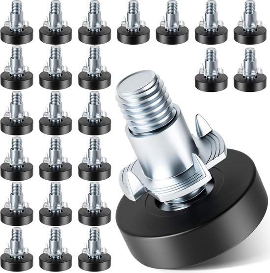 24-teiliges Set Nivellierfüße Mit Unc 1/4"-20"-gewinde Und T-muttern – Verstellbar, Geeignet Für Schreibtisch, Stuhl Und Schrank