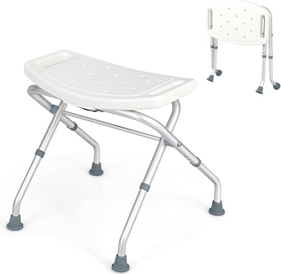 Rutschfester Duschhocker – Höhenverstellbar 49–52,5 Cm, Aluminium, Mit Armlehnen, 150 Kg