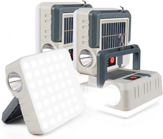 4er-pack Tragbare Solarlaternen Laternen Für Stromausfälle 5 Leuchtmodi Led-campinglampen Laternen-taschenlampe Ipx4 Wasserdichte Zeltlampe Für Grau
