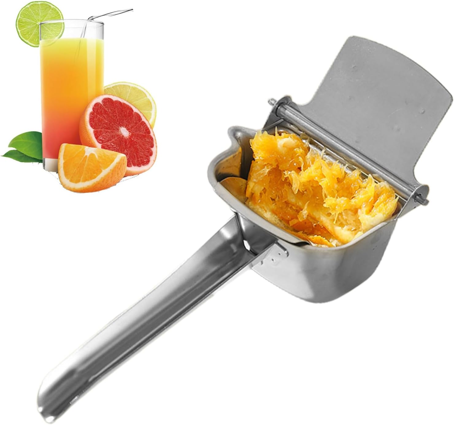 Manuelle Saftpresse, Tragbarer Entsafter Manuelle Saftpresse Aus Edelstahl Multifunktionale Manuelle Saftpresse Für Trauben, Wassermelonen, Zitronen Und Orangen