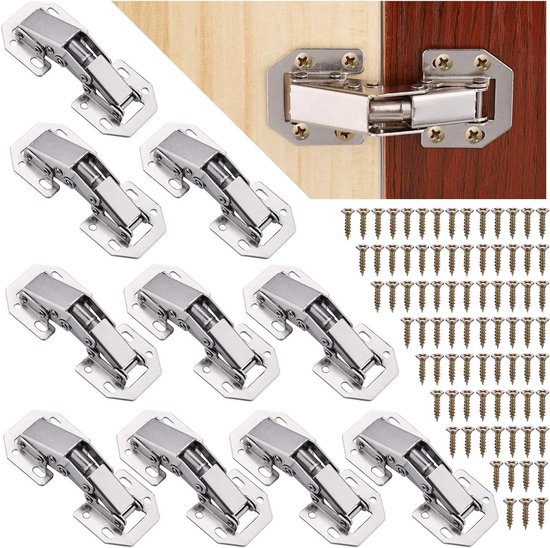 Allecto Plus – 10 Scharniere Mit Soft-close-funktion Und Schrauben – 90°-scharnier Für Küchenschränke, Kleiderschränke Und Badezimmerschränke