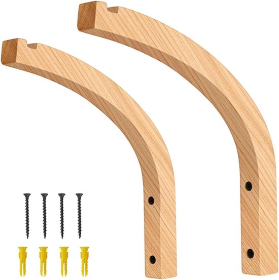Pflanzenhaken – Holzaufhänger – Hängepflanzen – Schwere Holzausführung – 24 X 23 X 2 Cm – Holzfarbe