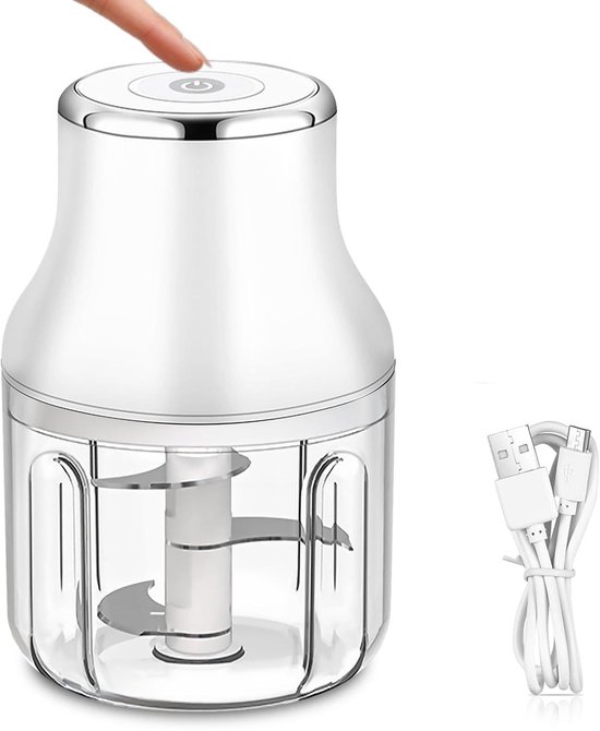 Elektrischer Küchenzerkleinerer 250 Ml Mit Usb-ladefunktion Mini-zwiebelschneider Mit 3 Klingen Und 2 Ebenen Zwiebelzerkleinerer Für Obst Gemüse
