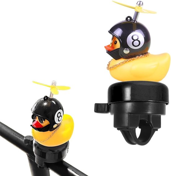Quietschhupe Mit Helm Und Propeller Lustige Gummiente Lauter Ton Fahrraddekoration Für Fahrrad Roller Dreirad Und Laufrad Geschenk Für Kinder Und