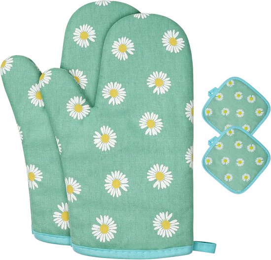 Hitzebeständige Ofenhandschuhe Und Topflappen – Baumwolle Zum Kochen Und Backen