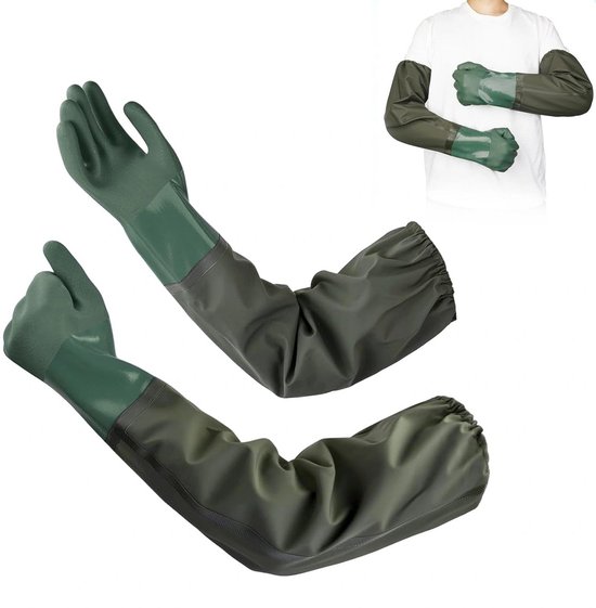 Arbeitshandschuhe – Lange Arbeitshandschuhe – Wasserdicht – Extra Langer Schutz – 70 Cm – Grün