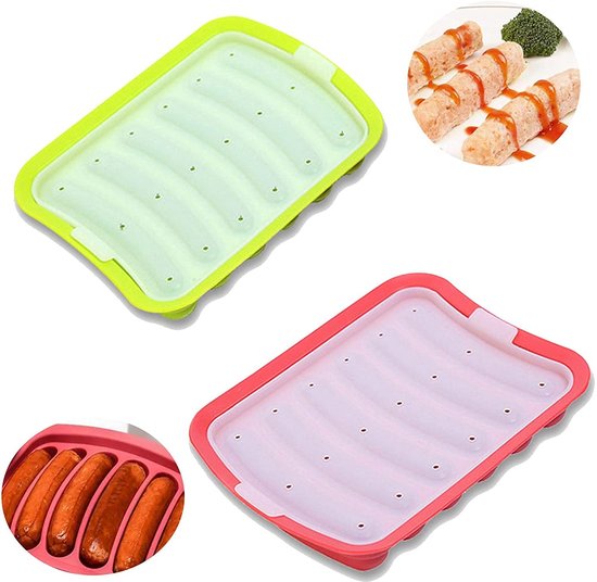 Allecto - Hot-dog-backform - Silikon - 2-teilig - Für Den Hausgebrauch Geeignet - 6 Mulden - Für Die Zubereitung Köstlicher Grillwürstchen