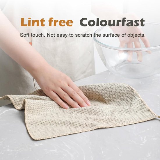 Multifunktionale Mikrofasertücher Geschirrtücher, Reinigungstücher 6 Stück Khaki 30 X 30 Cm