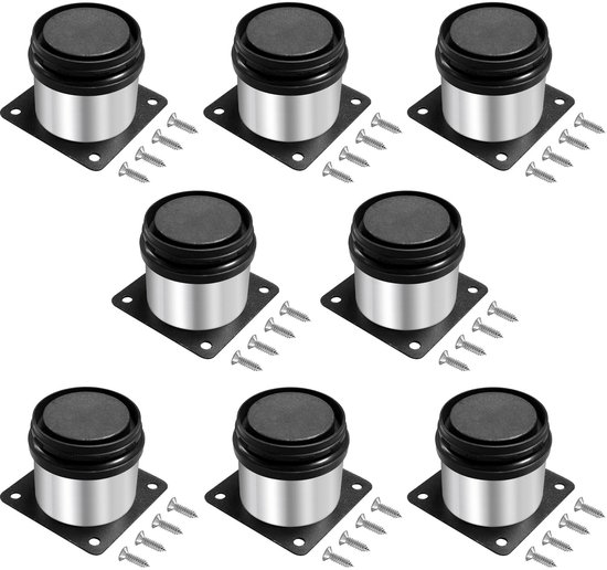 Dailygoods – Verstellbare Möbelfüße – 8er-set – Höhe 5 Cm – Edelstahl – Für Tisch/schrank/bett – Leicht Zu Reinigen