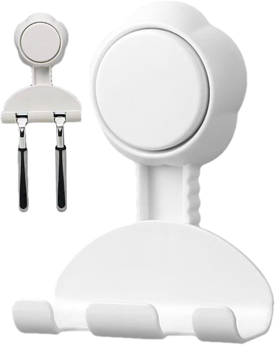 Rasiererhalter Fürs Badezimmer，haken Mit Saugnapf，2er-set，rasiererhalter Mit Saugnapf，geeignet Für Duschwände，abnehmbarer Türhaken Mit Saugnapf