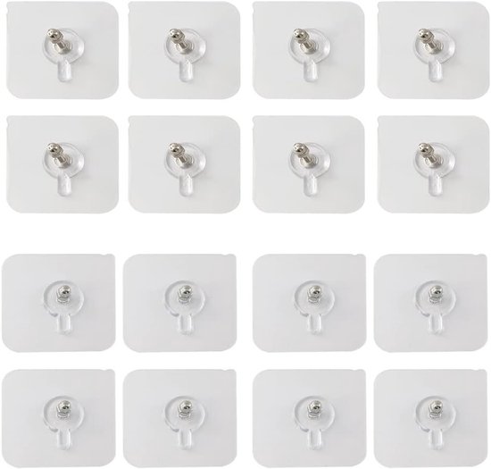 16 Selbstklebende Wandhaken Kein Bohren Erforderlich Ideal Zur Wanddekoration Und Organisation Wasserdicht Und Nahtlose Montage Mit Schrauben 8x8