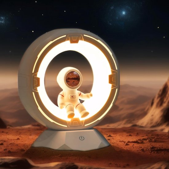 Nachtlicht Für Kinder Astronauten-weltraum-nachtlichtlampe Mit 12 Helligkeitsstufen Kalt Warm Wiederaufladbar Und Dimmbar Per Berührungssensor