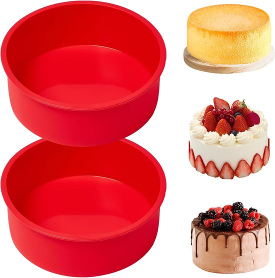 Set Mit 2 Runden Silikon-backformen (15 Cm Durchmesser) Für Kuchen Und Brot