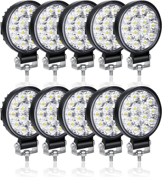 10x Runde Led-arbeitsscheinwerfer 42w 3,2 Zoll Arbeitsscheinwerfer 12v/24v Für Auto, Lkw, Suv Und Boot