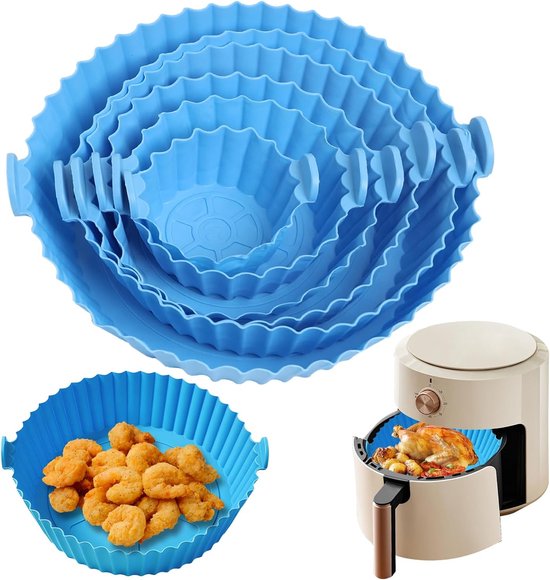 Set Mit 6 Wiederverwendbaren Silikon-backmatten Für Heißluftfritteusen