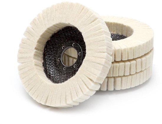Set Mit 4 Filzpolierscheiben 125 Mm Für Winkelschleifer - Zum Schärfen, Polieren Und Glänzen Von Holz, Kunststoff Und Edelstahl