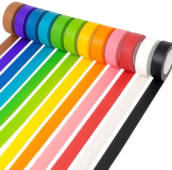 Buntes Abdeckband – 12 Stück – 1,7 Cm X 20 M
