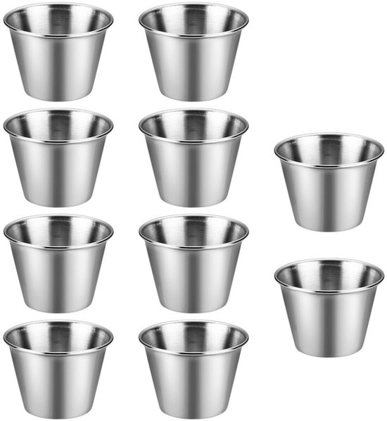 10er-packung – 70 Ml – Saucenschälchen Aus Edelstahl – Geeignet Für Alle Arten Von Dips – Kleine Größe
