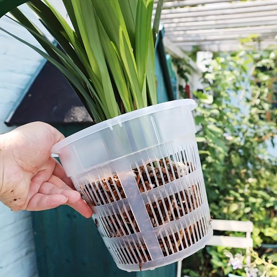 Set Mit 5 Transparenten Orchideentöpfen Mit Abflusslöchern – Strapazierfähiger Kunststoff, Geeignet Für Den Innen- Und Außenbereich, 11 Cm