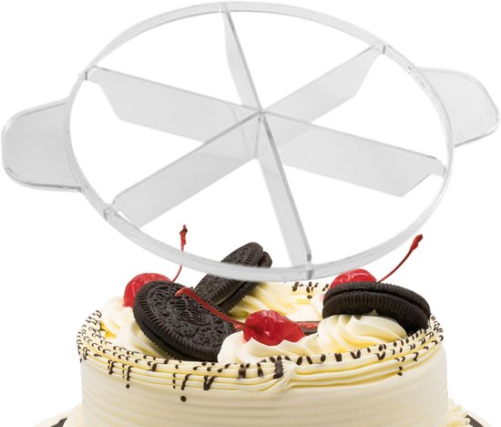 Tortenteiler 26 Cm Tortenschneider Pizzaschneider Mit Doppeldraht 6 Portionsmarkierungen Präziser Griff Für Geburtstage Hochzeiten Brot Und Pizza