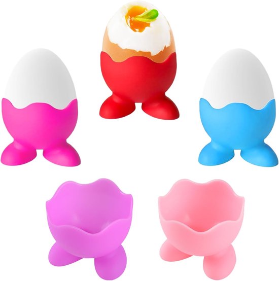 5 Eierbecher Hühnereierbecher Silikon-eierschalen Mit Boden Frühstückstablett Für Senioren Und Kinder Eierbecher Für Küche Und Esszimmer Leicht