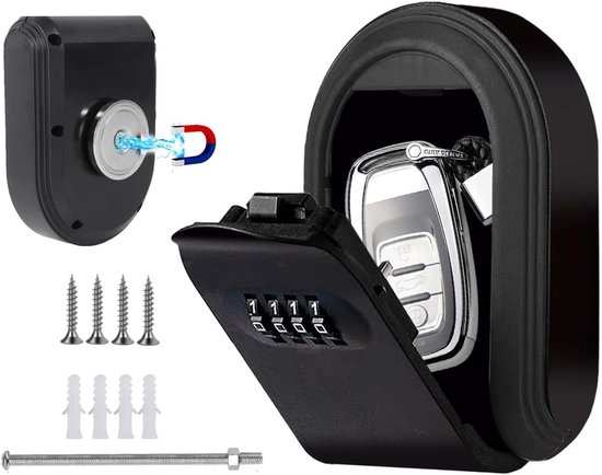 Schlüsseltresor Wand Magnet-schlüsseltresor Mit 4-stelligem Code Wetterfest Ideal Für Den Außenbereich Schlüsselversteck Unter Dem Auto Perfekt