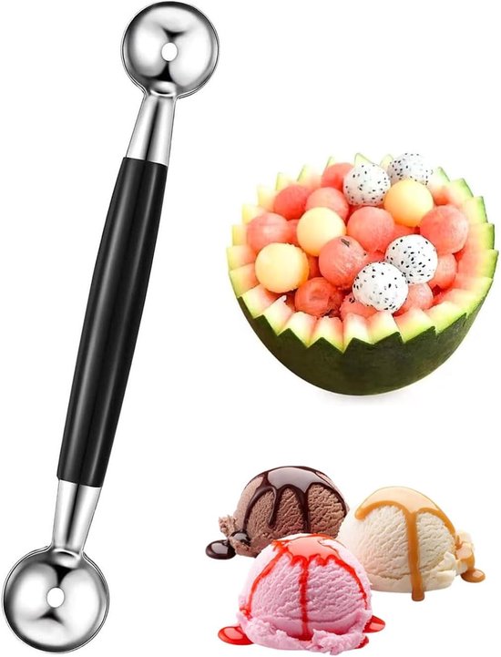 1-teiliges Set Doppelseitiger Melonenausstecher, 18 Cm 2-in-1 Melonenausstecher, Edelstahl