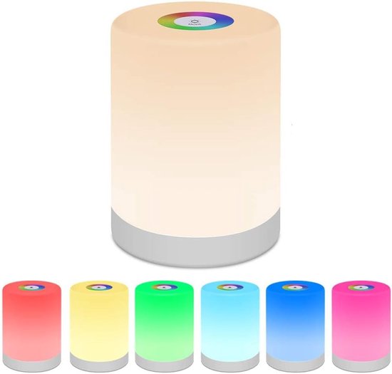 Led-nachtlicht – Dimmbare Rgb-farbwechselfunktion – Touch-steuerung – Usb-wiederaufladbare Campinglampe – Sanftes Licht Zum Schutz Der Augen (warmweiß)