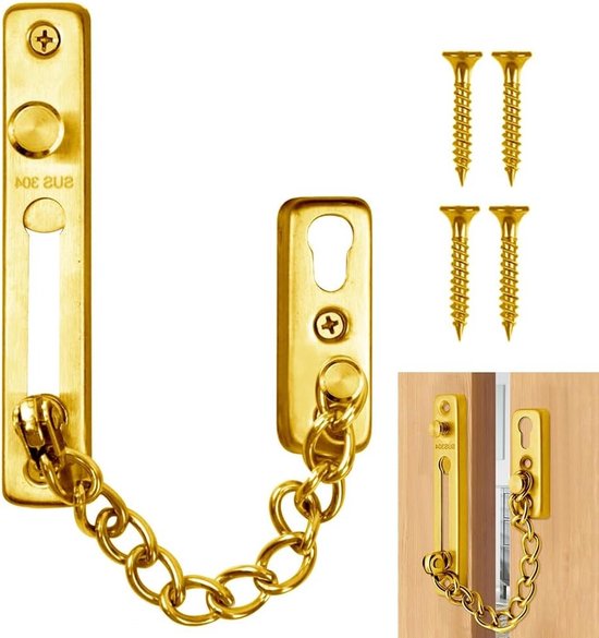 Sicherheitstürkette – Einbruchschutz Für Wohnhäuser – Goldfarben
