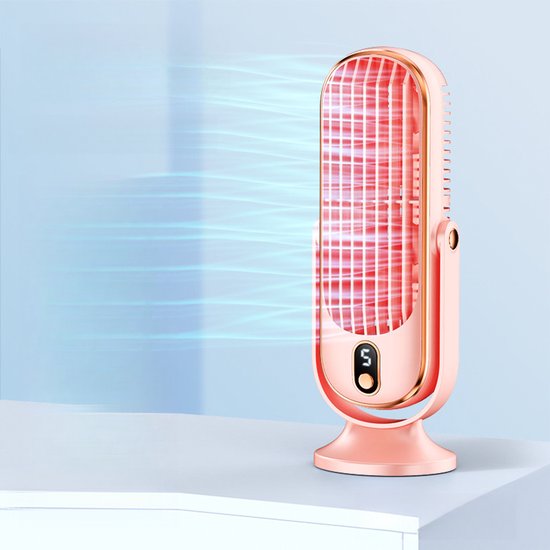 Tragbarer Tischventilator Mit Usb-anschluss Wiederaufladbar 5 Geschwindigkeitsstufen Leiser Tischventilator Geeignet Für Auto Zuhause Und Rosa