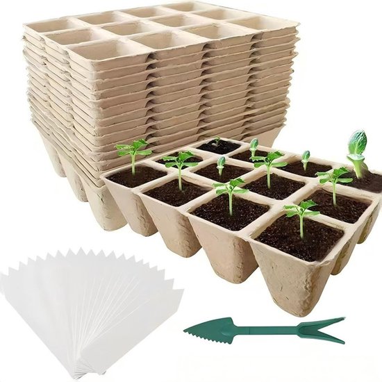 Biologisch Abbaubare Anzuchttöpfe 240 Stück Pro Packung 3 5 Cm Große Biologisch Abbaubare Fasertöpfe Mit Etiketten Und Umpflanzwerkzeug Abbaubare