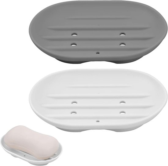 2 Silikon Seifenschalen Mit Abfluss Ovale Seifenbox Rutschfeste Seifenschale Seifenhalter Für Dusche Badezimmer Küche Seifenschalen Zum Trockenha