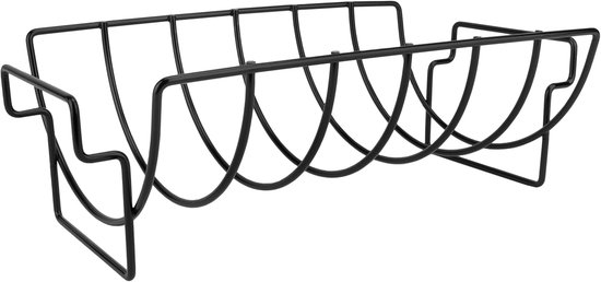 Rippchenhalter Mit Klemme Grillrost Für Spareribs Fleisch Und Rippchenhalter Rippchenhalter Wendbar Ofenrost Grillzubehör Metall Schwarz