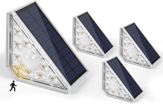Solarbetriebene Led-gartenbeleuchtung Wasserdichte Treppenbeleuchtung Wandleuchten Mit Bewegungsmelder Geeignet Für Treppen Innenhöfe Und